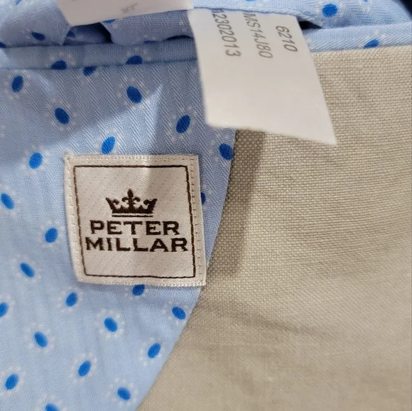 Peter Millar Beige Blazer with Light Blue Lining